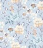 Blue Floral 210 TC Microfiber King Bedsheet With 2 Pillow Covers
