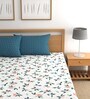 Blue Floral 210 TC Microfiber King Sized Bed Sheets with 2 Pillow Covers