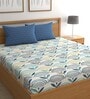 Blue Floral 210 TC Microfiber King Sized Bedsheet With 2 Pillow Covers Supreme Collection