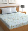 Blue Floral 210 TC Microfiber King Sized Bed Sheets with 2 Pillow Covers