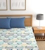 Blue Floral 210 TC Microfiber King Sized Bedsheet With 2 Pillow Covers Supreme Collection