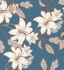 Blue Floral 210 TC Microfiber Queen Sized Bed Sheets with 2 Pillow Covers