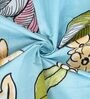 Blue Floral 210 TC Polycotton 1 Double Bedsheet with 2 Pillow Covers