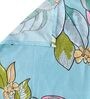 Blue Floral 210 TC Polycotton 1 Double Bedsheet with 2 Pillow Covers