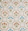 Beige Floral 210TC 100% Cotton Printed Flat Super King Bedsheet With 2 Pillow Covers