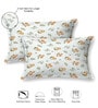 Green Floral 220 Tc Cotton Super King Bedsheet With 2 Pillow Covers