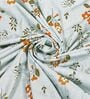 Green Floral 220 Tc Cotton Super King Bedsheet With 2 Pillow Covers