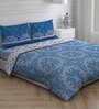 Blue Patterned 225 TC Cotton 4 Pieces Bedding Set Siena Collection