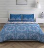 Blue Patterned 225 TC Cotton 4 Pieces Bedding Set Siena Collection