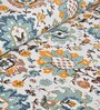 Blue Floral 240 TC CottonKing Sized Bedsheet With 2 Pillow Covers 