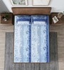 Blue Floral 240 TC Cotton King Sized Bed Sheets with 2 Pillow Covers
