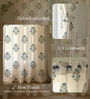 Blue Cotton Floral 7 Ft Eyelet Door Curtains (Set Of 2)