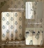 Blue Cotton Floral 8 Ft Eyelet Door Curtains (Set Of 2)