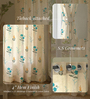 Blue Cotton Floral 8 Ft Eyelet Door Curtains (Set Of 2)