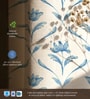 Blue Cotton Floral 7 Ft Eyelet Door Curtains (Set Of 2)