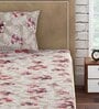 Blue Floral 300 TC 100% Cotton Single Bed Sized Bed Sheets With 1 Pillow Cover