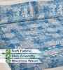 Blue Floral 300 TC Cotton Blend King Size Double Bedsheet with 2 Pillow Covers
