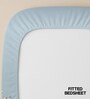 Blue Floral 300 TC Cotton King Sized Fitted Bedsheet with 2 Pillow Covers