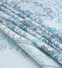 Blue Floral 390 TC Cotton Double Queen Bedsheet With 2 Pillow Covers