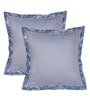 Blue Floral 400 TC 24X24 Inches Pillow Covers (Set of 2) Grandeur Collection