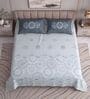 Blue Floral 400 TC Super King Size Bedsheet with 2 Pillow Covers Luxury Series Collection