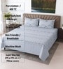 Blue Floral 400 TC Super King Size Bedsheet with 2 Pillow Covers Luxury Series Collection