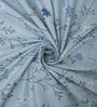 Blue Floral 400 TC Cotton Double Queen Size Bedsheet With 2 Pillow Covers