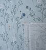 Blue Floral 400 TC Cotton Double Queen Size Bedsheet With 2 Pillow Covers