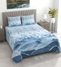 Blue Floral 400 TC Cotton Superking Size Bedsheet With 2 Pillow Covers Threads Digital Collection