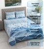 Blue Floral 400 TC Cotton Superking Size Bedsheet With 2 Pillow Covers Threads Digital Collection