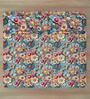 Blue Floral 7D King Size Cotton Blend Double Bedsheet with 2 Pillow Covers