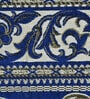 Blue Floral Chenile 5 X 7 Feet Machine Made Carpet