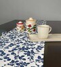 Floral (72x13) White & Blue Cotton Table Runner