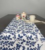 Floral (72x13) White & Blue Cotton Table Runner