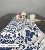 Floral (72x13) White & Blue Cotton Table Runner