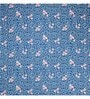 Blue Floral Glace Cotton Queen Fitted Bed Sheets with 2 Pillow Covers (240 tc)