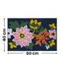Blue Floral Microfibre 24X16 Inches Anti-Skid Bath Mat