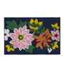 Blue Floral Microfibre 24X16 Inches Anti-Skid Bath Mat