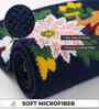 Blue Floral Microfibre 24X16 Inches Anti-Skid Bath Mat