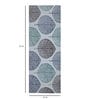 Blue Polyester 21 x 55 Inches Hand Tufted Floor Runner