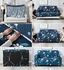 Blue Floral Polyester 1 Seater Sofa Cover