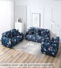 Blue Floral Polyester 1 Seater Sofa Cover