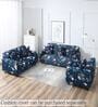 Blue Floral Polyester 2 Seater Sofa Cover