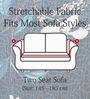 Blue Floral Polyester 2 Seater Sofa Cover