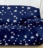 Blue Floral Polyester 57x35 Inches 3 Seater Sofa Cover