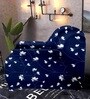 Blue Floral Polyester 57x35 Inches 3 Seater Sofa Cover