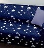Blue Floral Polyester 57x35 Inches 3 Seater Sofa Cover
