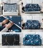 Blue Floral Polyester 3 Seater Sofa Cover