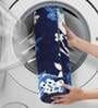 Blue Floral Polyester AntiSkid Bathmat