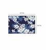 Blue Floral Polyester AntiSkid Bathmat